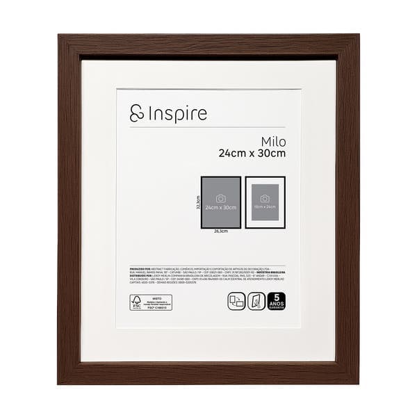 Moldura Pronta Milo Marrom 32,3x12,3cm