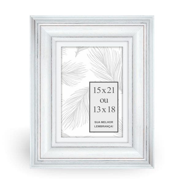 Moldura Pronta Romantic Madeira Branca 26x32cm