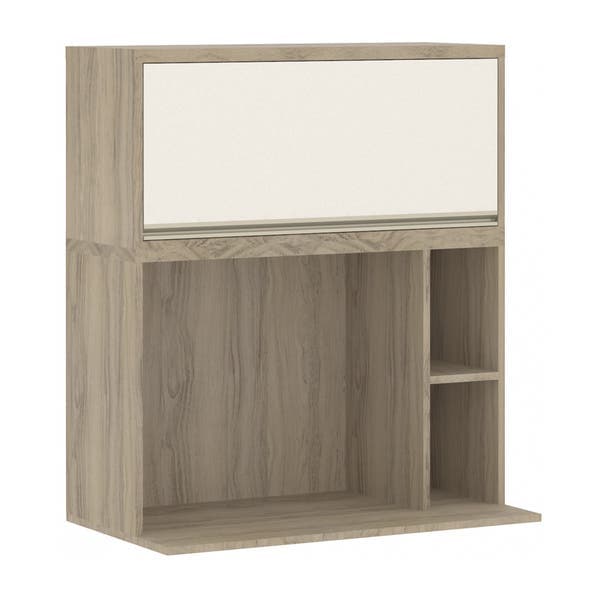 Nicho para Micro-ondas 80x82x42cm Pérola Off Mel Selfie Luciane