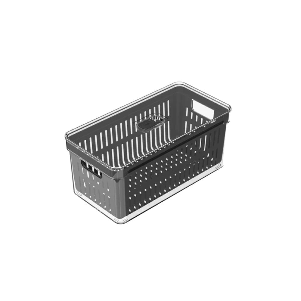 Organizador Clear Fresh com Cesto Retangular 5l Preto - Ou