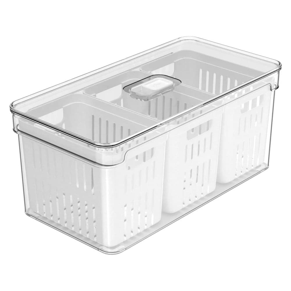 Organizador com Cesto Triplo Clear Fresh 5l Natural - Ou