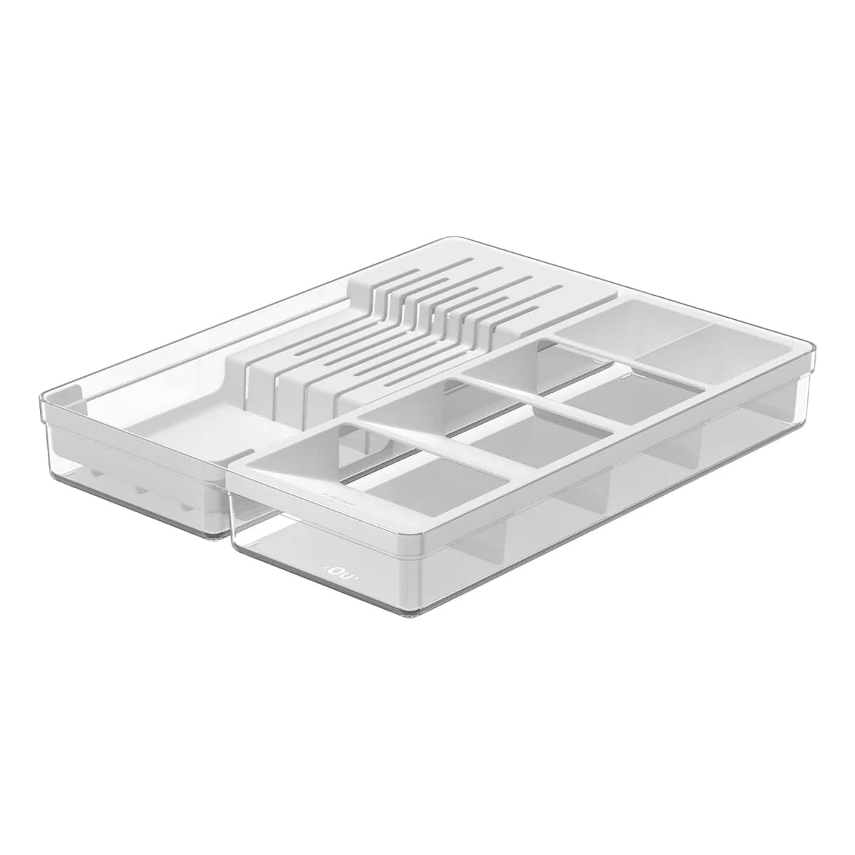 Organizador de Facas e Talheres Ou Linha Clear Gavetas — Branco