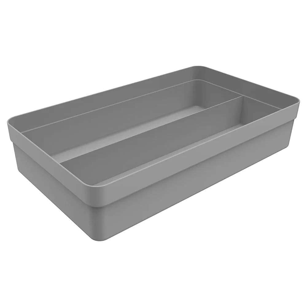 Organizador de Gavetas Logic 2 Divisórias 20x34,5cm Chumbo - Ou