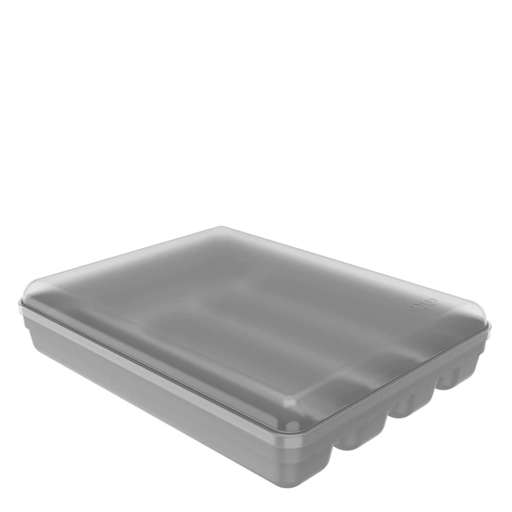 Organizador de Talheres com Tampa ou Logic Cinza 35x27,5x7,5cm
