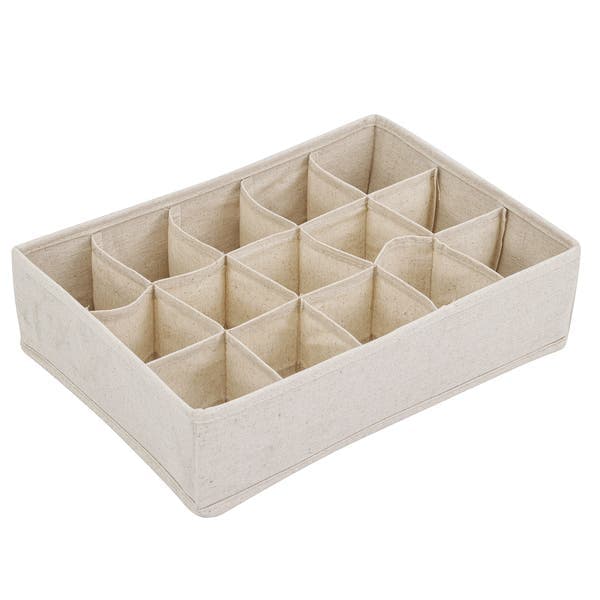 Organizador Dobrável 15 Divisórias Linho Off White Oikos