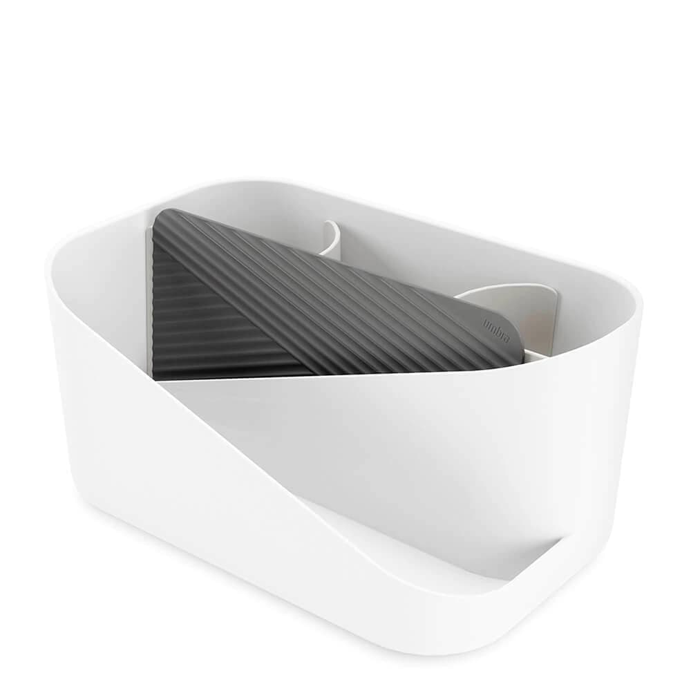 Organizador Glam Hair Umbra Branco e Cinza 27x13x17cm