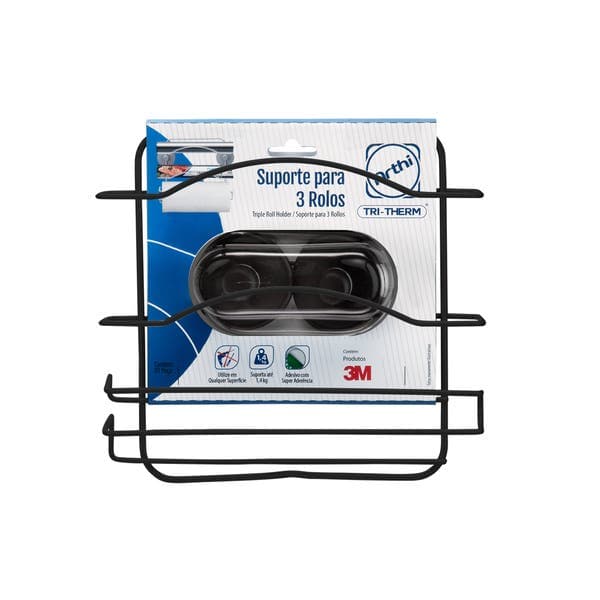 Organizador para 3 rolos - C. 25,5 x L. 8 x A. 23 cm - Black Arthi