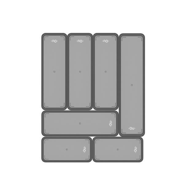 Organizador Plástico 37,5x30x5,6cm Clear Fumê 7 peças OU