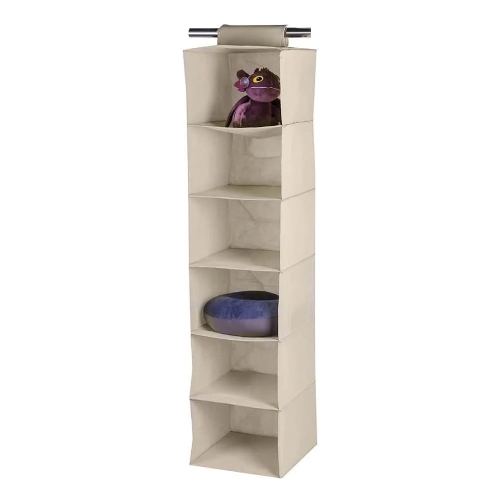 Organizador Vertical 6 Divisórias 120x30cm Bege - Home Space