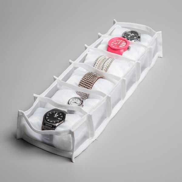 Organizadores de Gaveta para Relógios Branco 6x13x37cm Praticitá