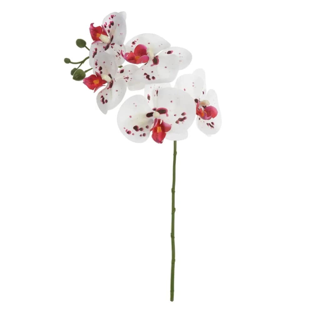 Orquídea Phalaenopsis Artificial 55cm Haste Branco Mesclado - Florarte