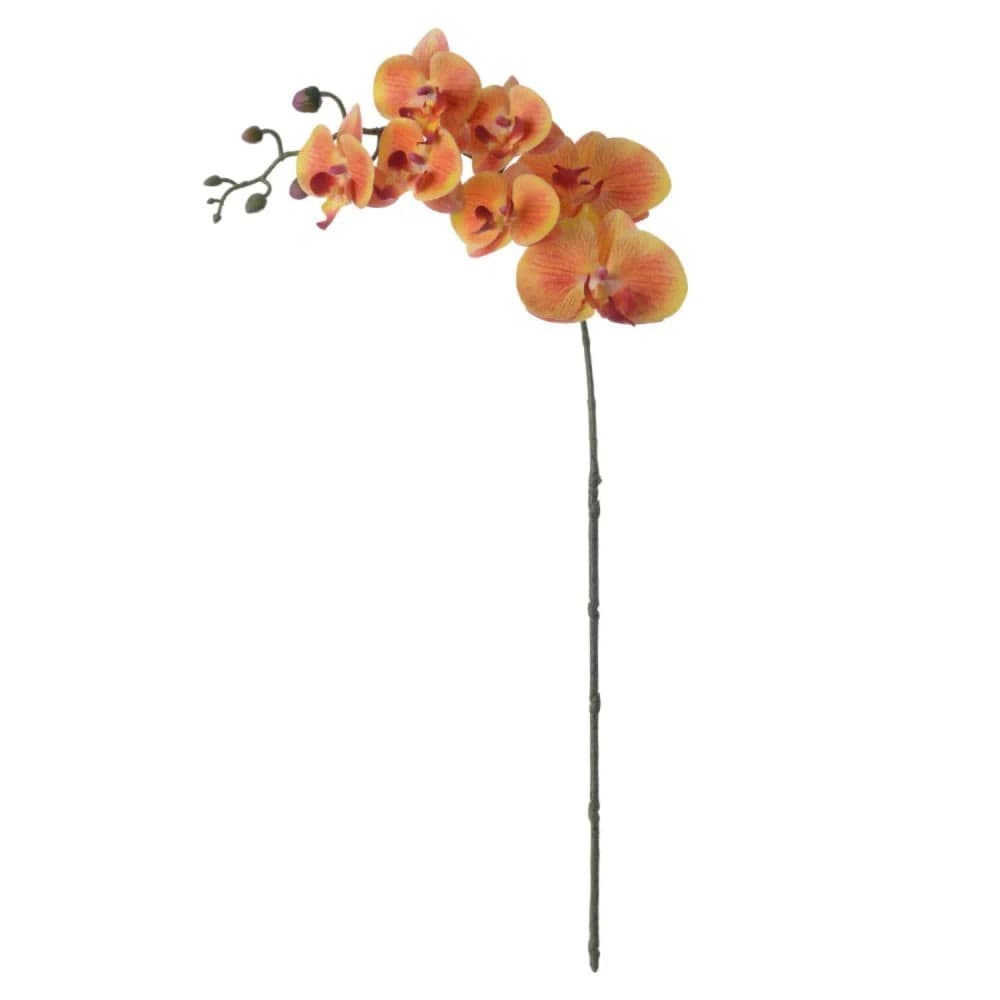 Orquídea Phalaenopsis Artificial 82cm Haste Laranja - Florarte