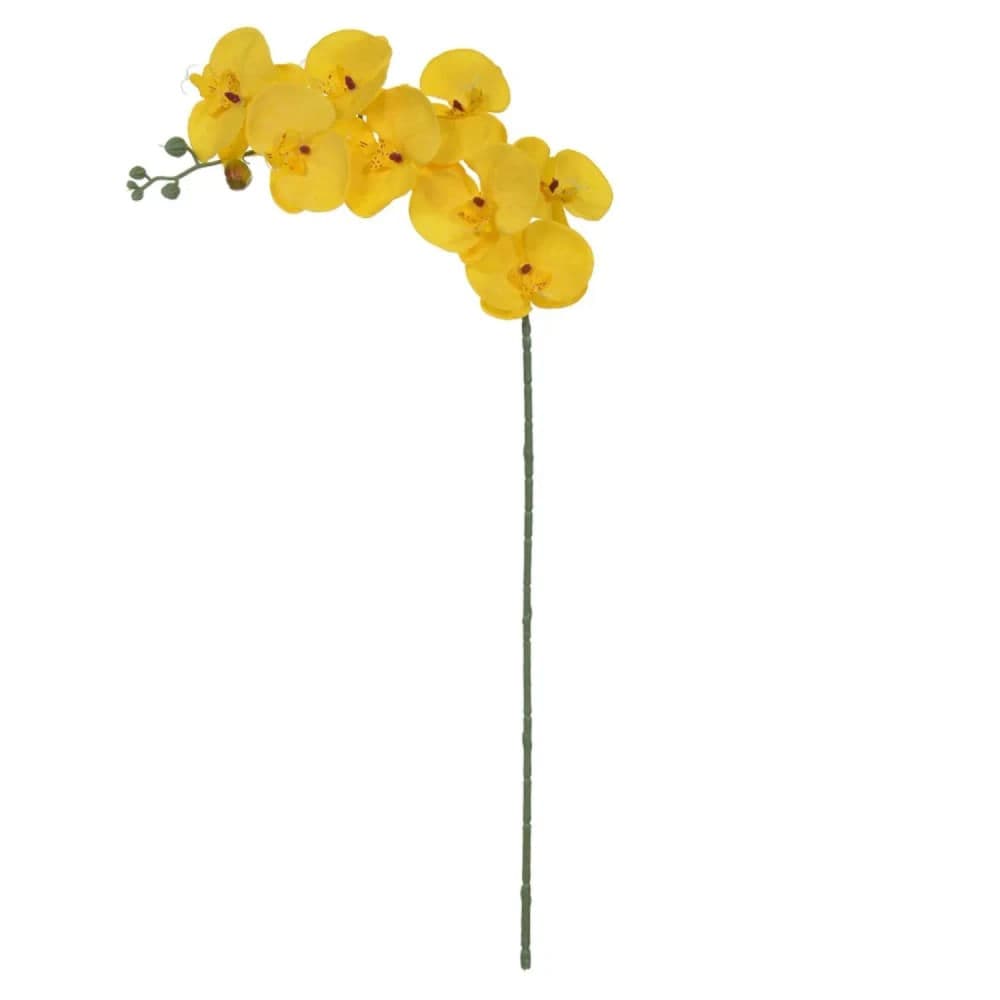 Orquídea Phalaenopsis Artificial Haste 92cm Amarelo - Florarte