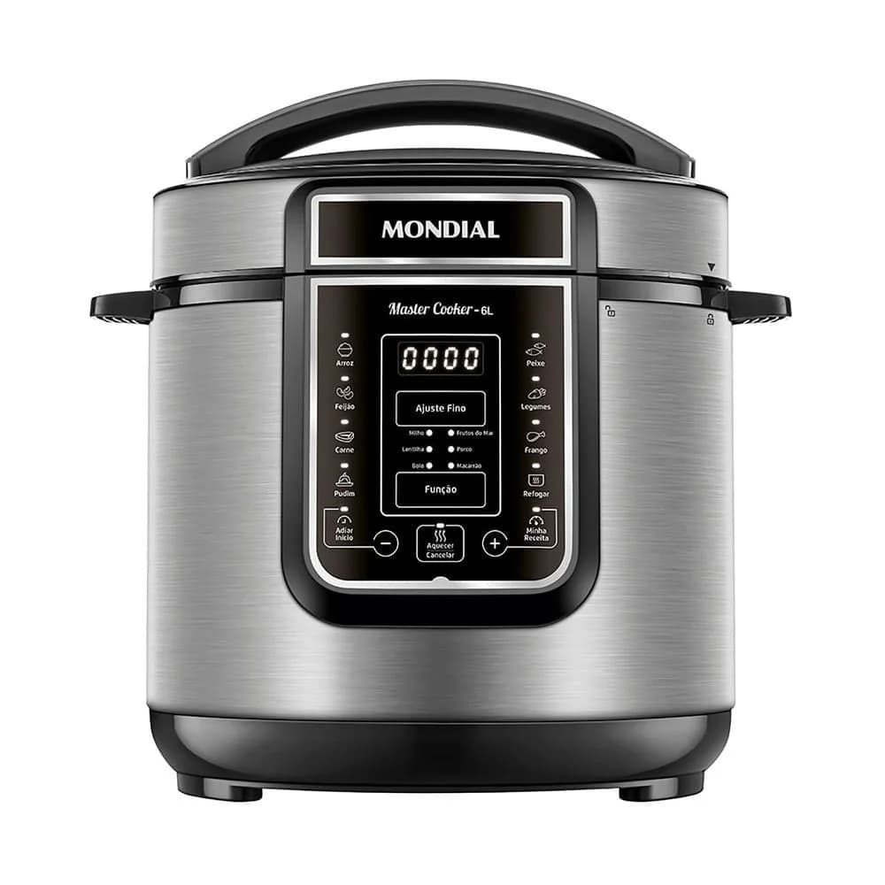 Panela Pressão Elétrica 6L Preta PE-60-6L-I - Mondial — Panela Pressão Elétrica 6l Preta Pe-60-6l-i - Mondial
