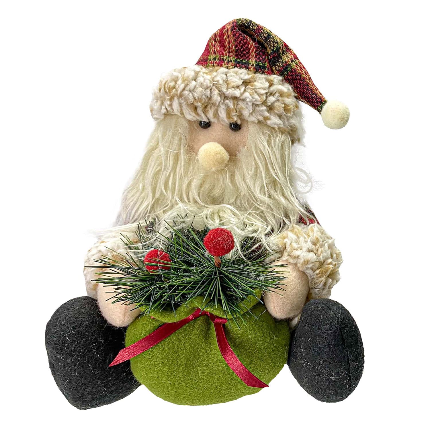 Papai Noel Sentado Saco Decorado 30cm - Yangzi