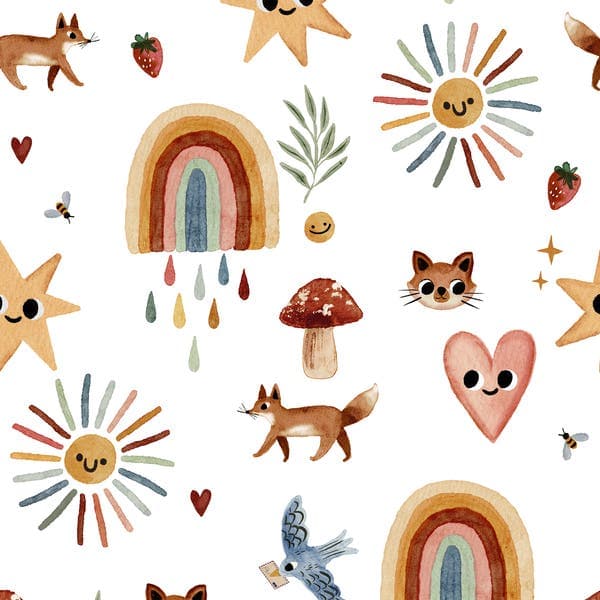 Papel de Parede PVC Infantil Arco Iris 0,53x10m The Mini Forest