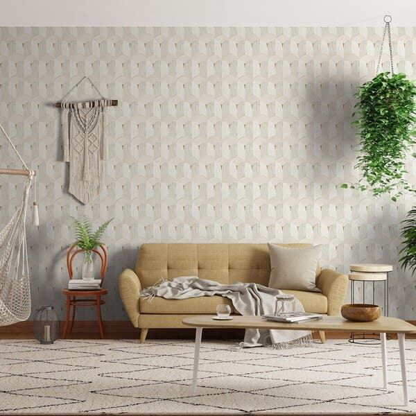 Papel de Parede Vinílico Bege 9,5x0,52m Bobinex