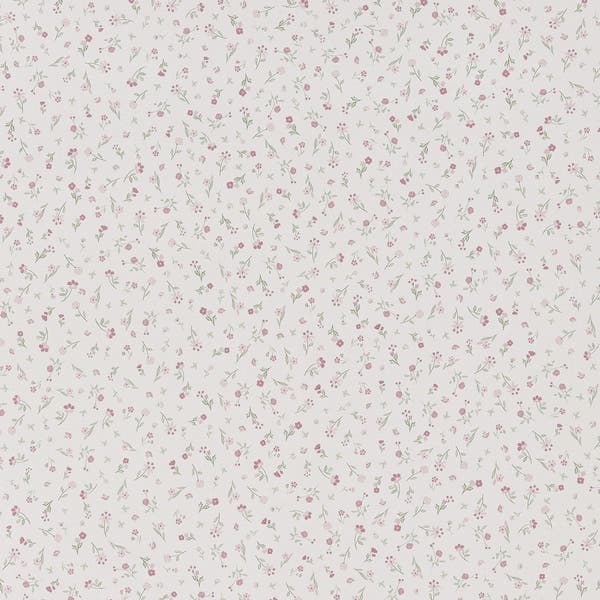 Papel de Parede Vinílico Liberty Romanty Rosa e Verde 52cmx9,5m
