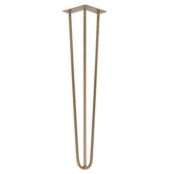 Pé para Mesa Aço Carbono 50cm 120kg Dourado Hairpin Leg 1 peça