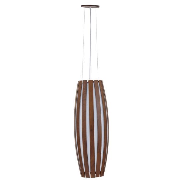 Pendente 1 Lâmpada 70cm Madeira IP20 Barril Fox Lustre