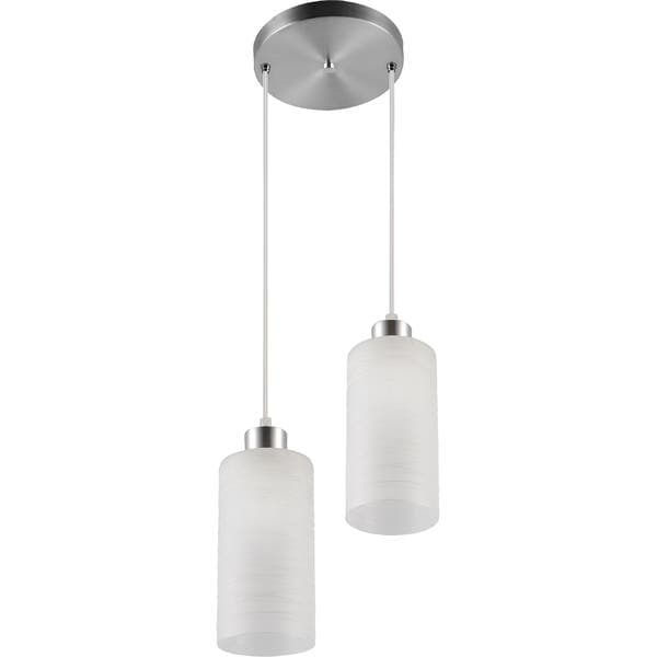 Pendente 2 Lâmpadas Branco Vidro Jasmim Blumenau