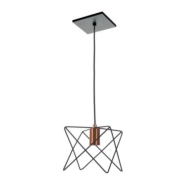 Pendente Aramado 1 Lâmpada Metal Preto Aramado Pantoja & Carmona