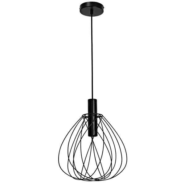 Pendente Aramado 1 Lâmpada Metal Preto Fosco Merone Inspire