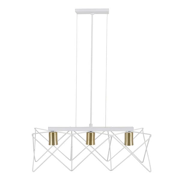 Pendente Aramado 3 Lâmpadas Metal Branco Aramado Pantoja & Carmona