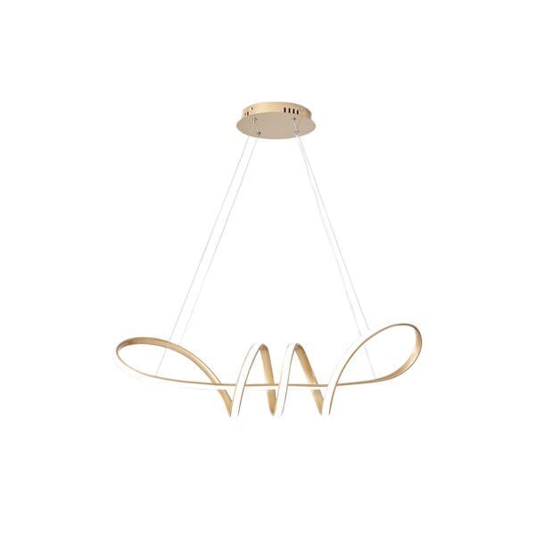 Pendente Espiral Com LED Dourado Metal Horion Hevvy Iluminação