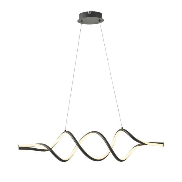 Pendente Espiral Com LED Preto Metal Horion Hevvy Iluminação
