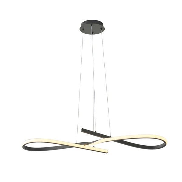 Pendente Espiral Com LED Preto Metal Horion Hevvy Iluminação