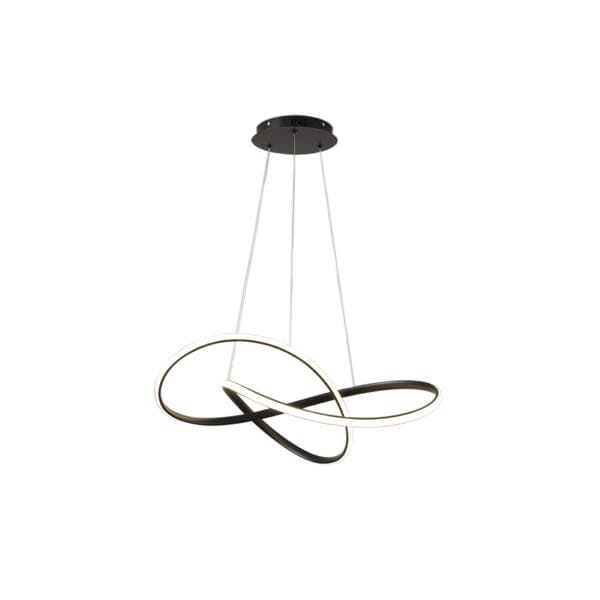 Pendente Espiral Com LED Preto Metal Organic Hevvy Iluminação