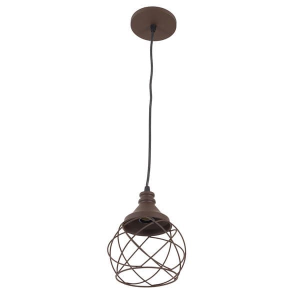 Pendente Externo 1 Lâmpada Metal Marrom Esfera Transpassada Primor