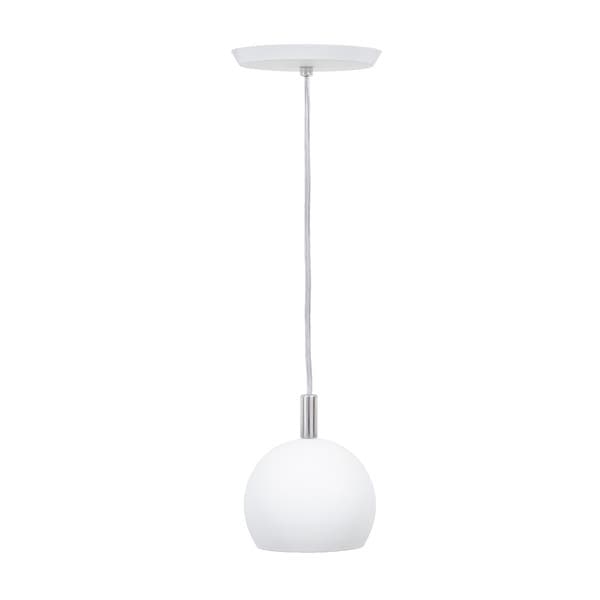 Pendente Meia Bola 1 Lâmpada Metal Branco Branca Pantoja & Carmona