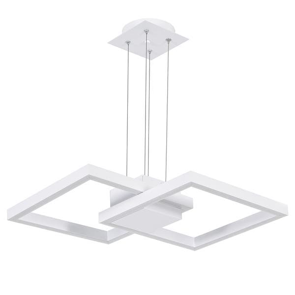 Pendente Quadrado com LED Metal Branco Pendente Spot Line