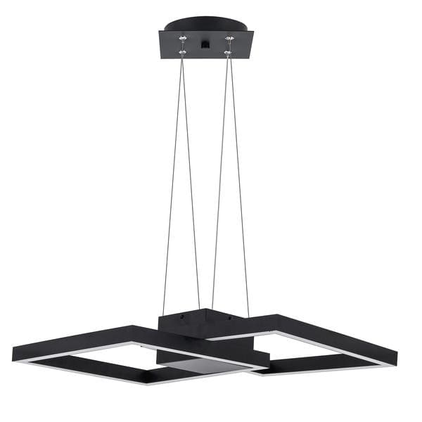 Pendente Quadrado com LED Metal Preto Pendente Spot Line