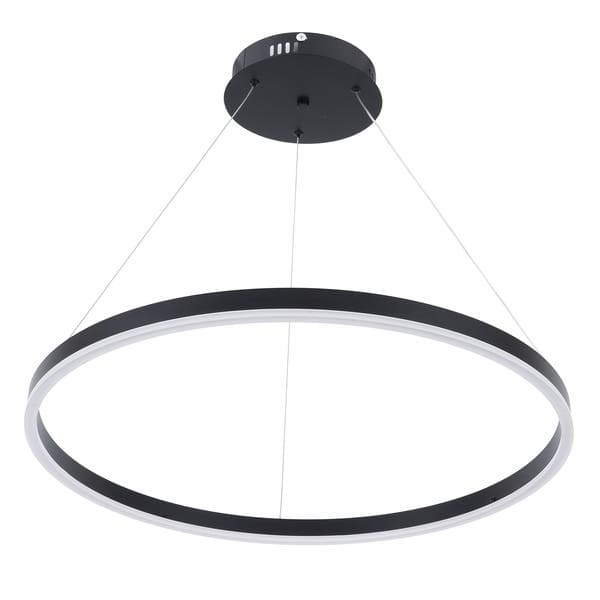 Pendente Redondo 1 Aro LED Neutro Preto Cosmos 60 GMH