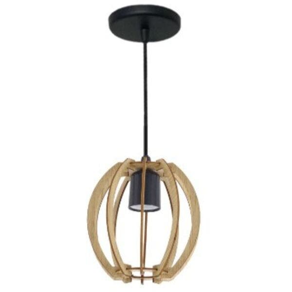 Pendente Redondo 1 Lâmpada Marrom Boll Luz Vita