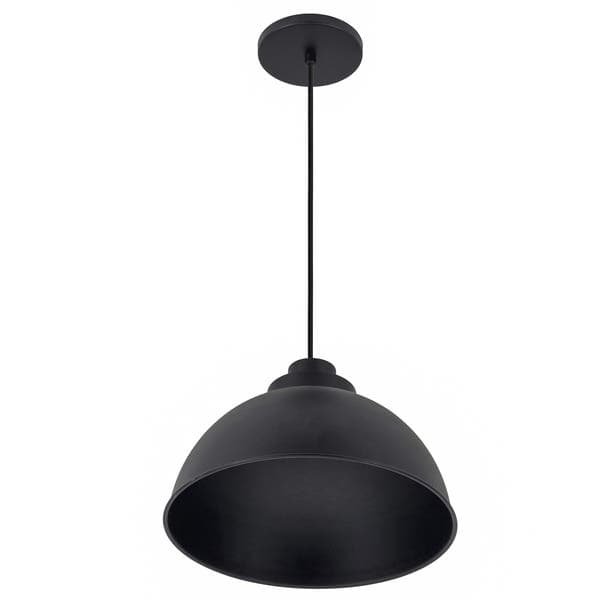 Pendente Redondo 1 Lâmpada Metal Preto Hitech Attena Iluminação