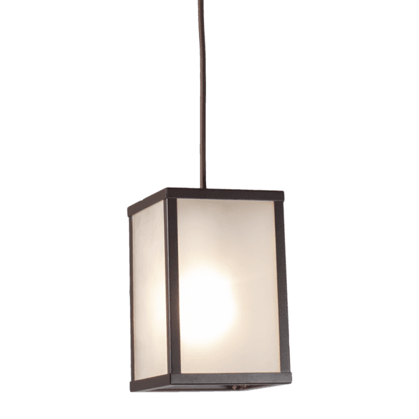 Pendente Retangular 1 Lâmpada Metal Marrom