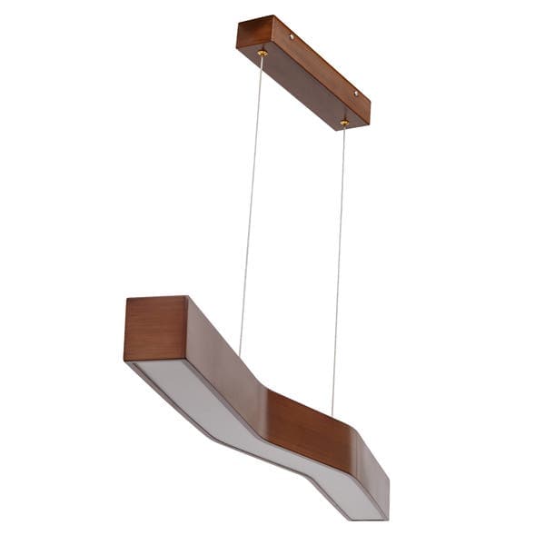 Pendente Retangular com LED Metal Marrom Canoa Inspire