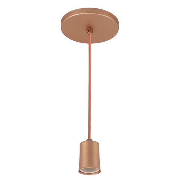 Pendente Tubo 1 Lâmpada Metal Rosa Uno Attena Iluminação