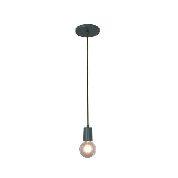 Pendente Tubo 1 Lâmpada Metal Verde Hitech Attena Iluminação