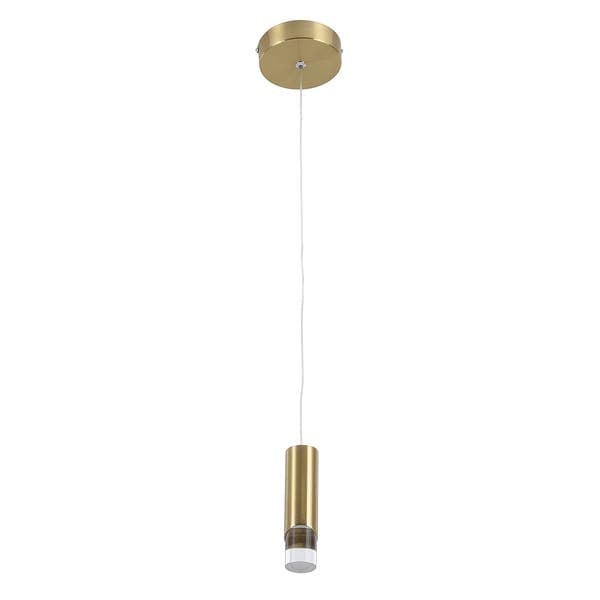 Pendente Tubo com LED Metal Dourado Pupuhi Inspire
