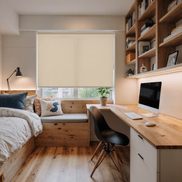 Persiana Rolô Blackout Astella Poliéster Bege 1,60x1,60m Inspire