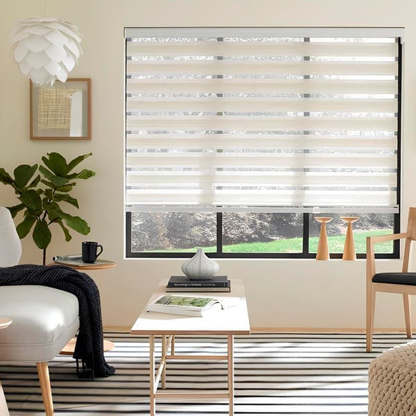 Persiana Rolô Double Vision Sunny Linho Bege 1,40x1,60m Topflex