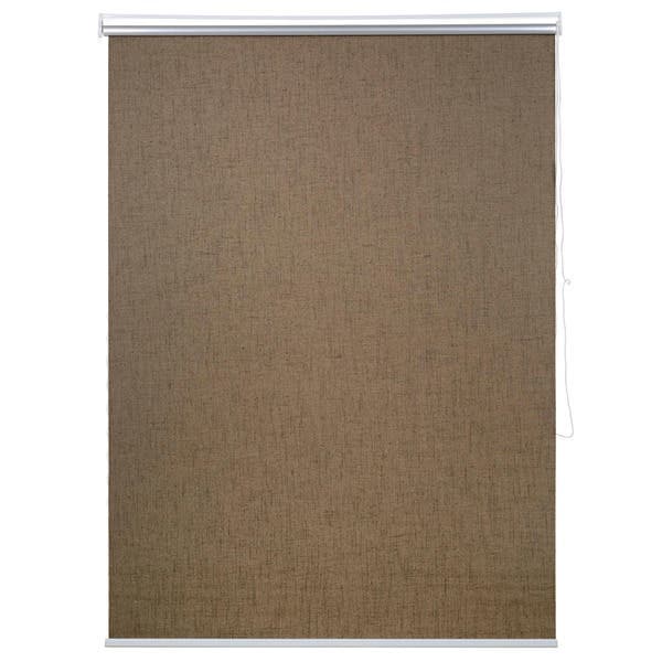 Persiana Rolô Tecido Poliéster Soft Linho Marrom 1,00x1,60m