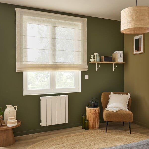 Persiana Romana Decorativa Charlina Linho Bege 1,65x1,75m Inspire