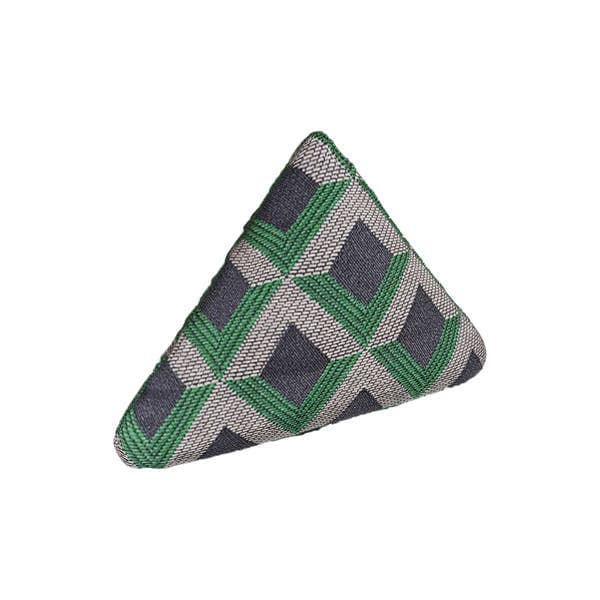 Peso de Porta Triângulo 1,1kg Jacquard Verde 23x23cm