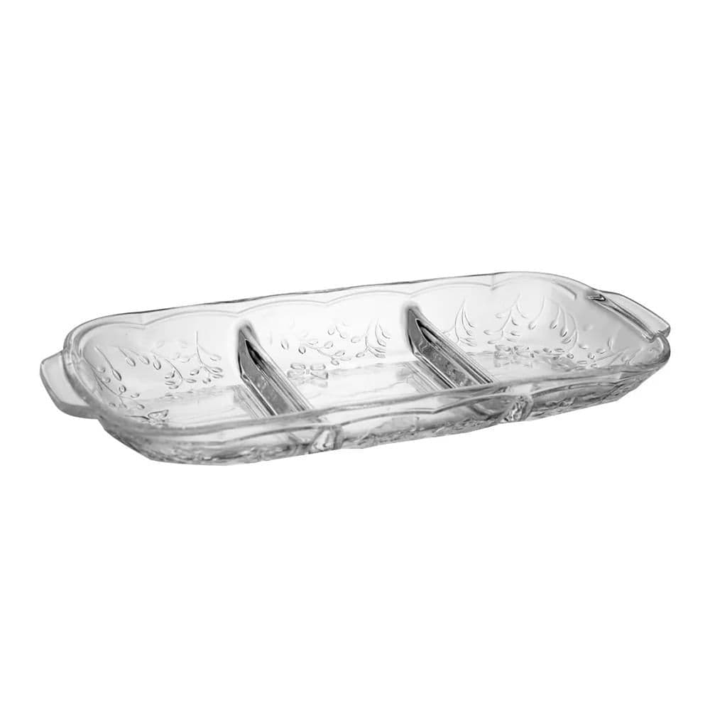 Petisqueira Com Divisória 30cm Cristal - Lyor